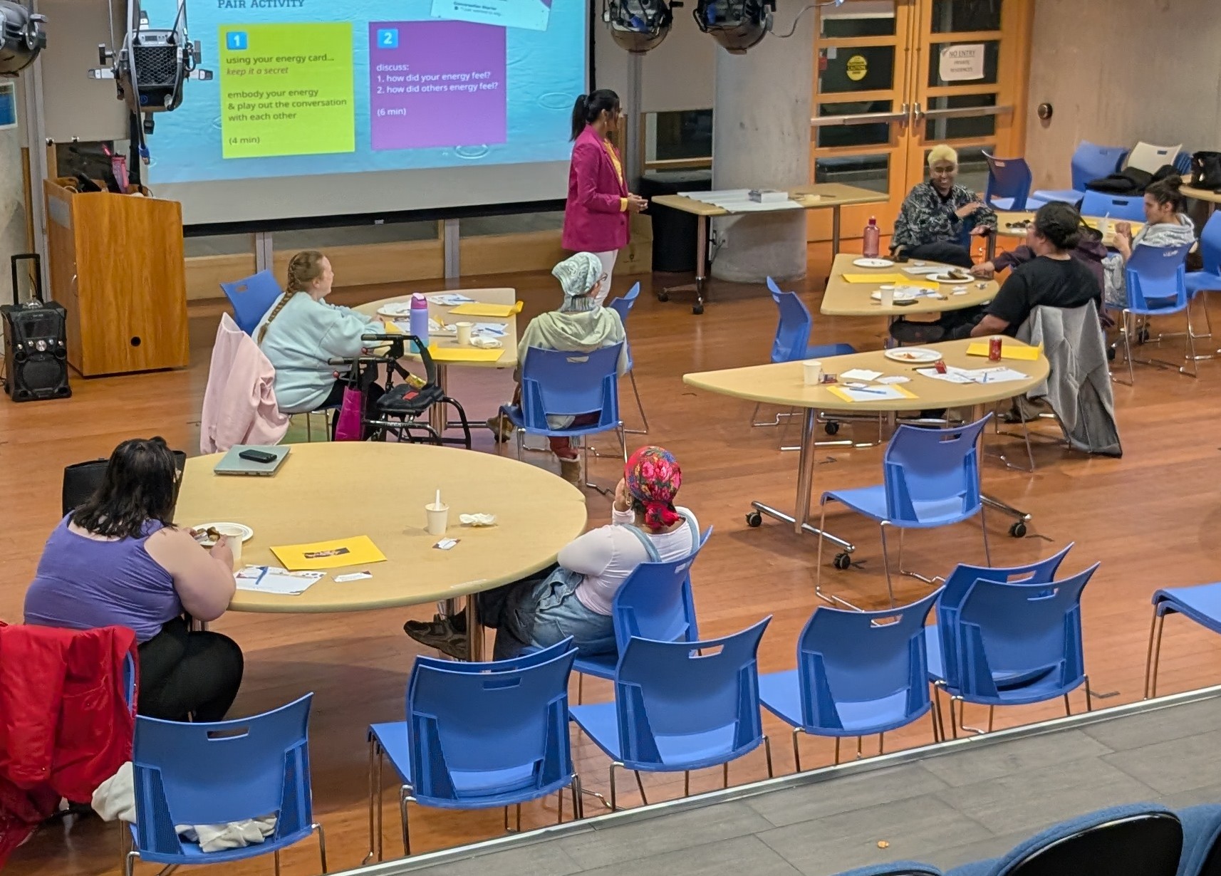 Reena Narayan speaking at an ERG leadership event